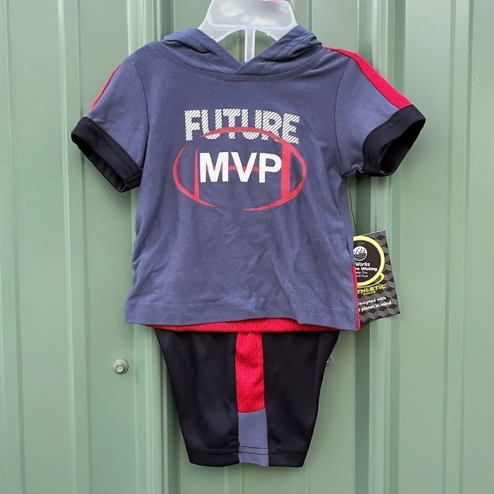 Baby Boys Long Sleeve Sweatshirt and Pants, T-shirt Hoodie & Shorts 4-Piece 0-3M